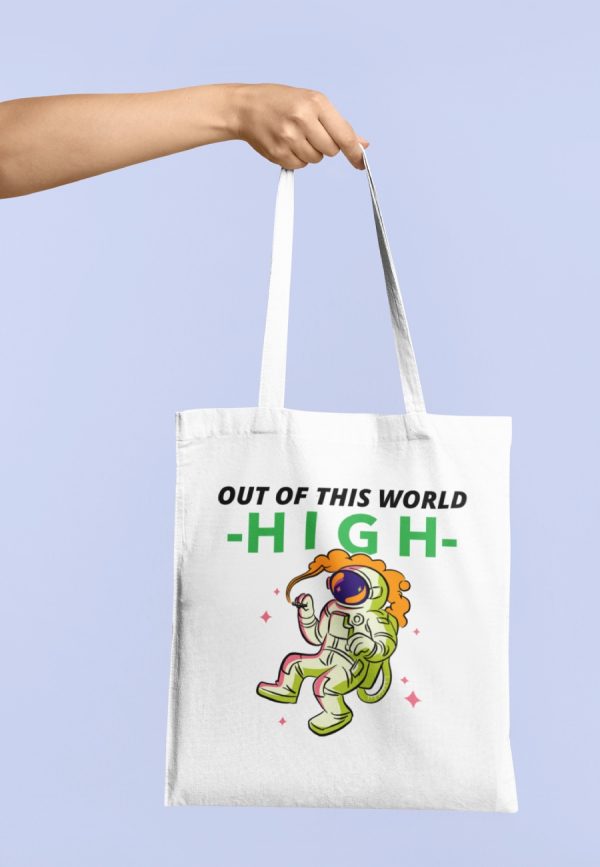 Out of this world tote bag with astronaut image
