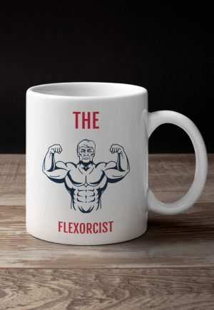 The Flexorcist Mug design with flexing man image