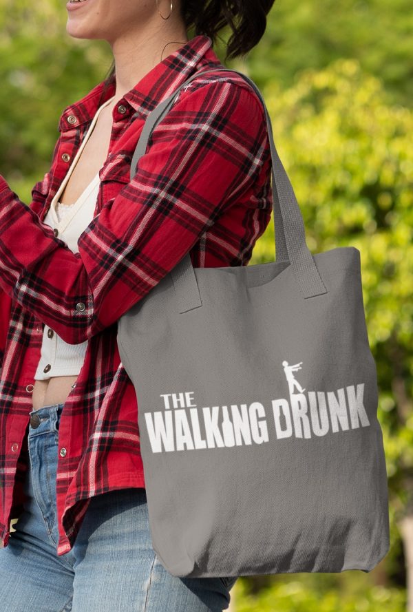 the walking drunk tote bag