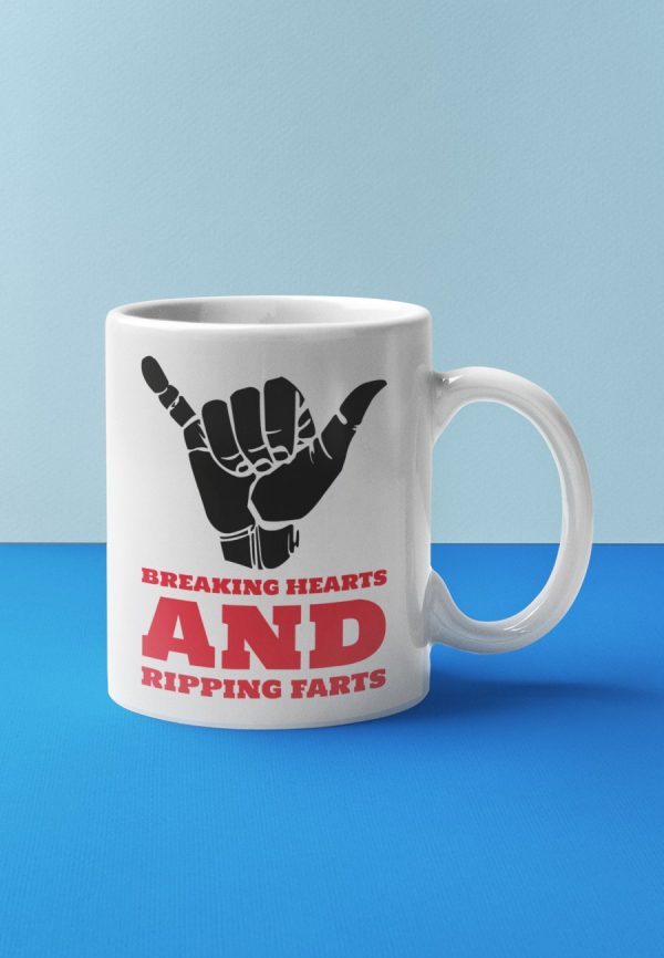 Breaking hearts mug design
