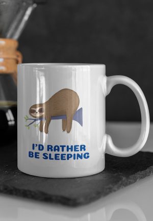 rather be sleeping text with lazy sloth image