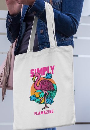 Simply flamazing bag with flamingo image
