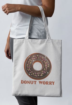 donut worry bag with donut image