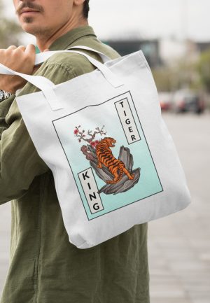 Tiger king bag with tiger image in an oriental style
