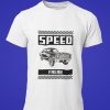 Speed freak tshirt design with classic car image