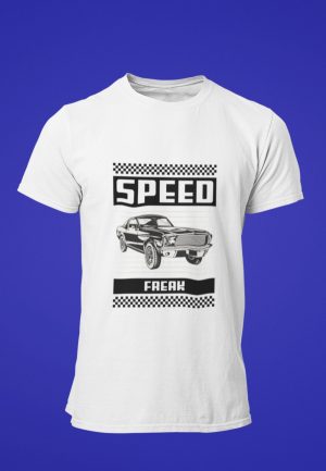 Speed freak tshirt design with classic car image
