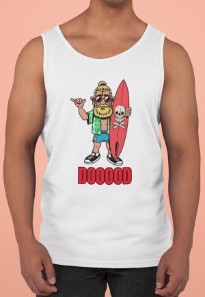 dude vest top with a surfer dude image