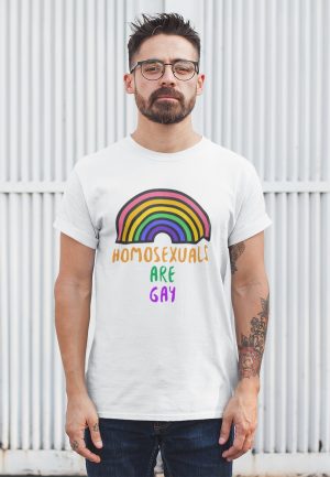 Homosexuals are gay t-shirt with rainbow image