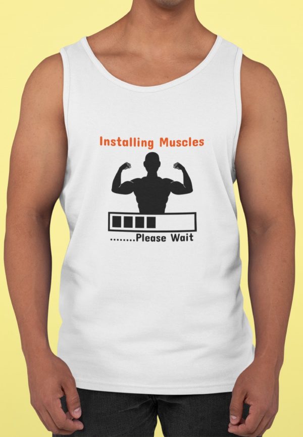 Installing Muscles vest with flexing man image