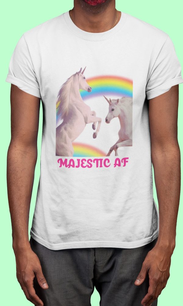 Majestic AF t-shirt with unicorn image