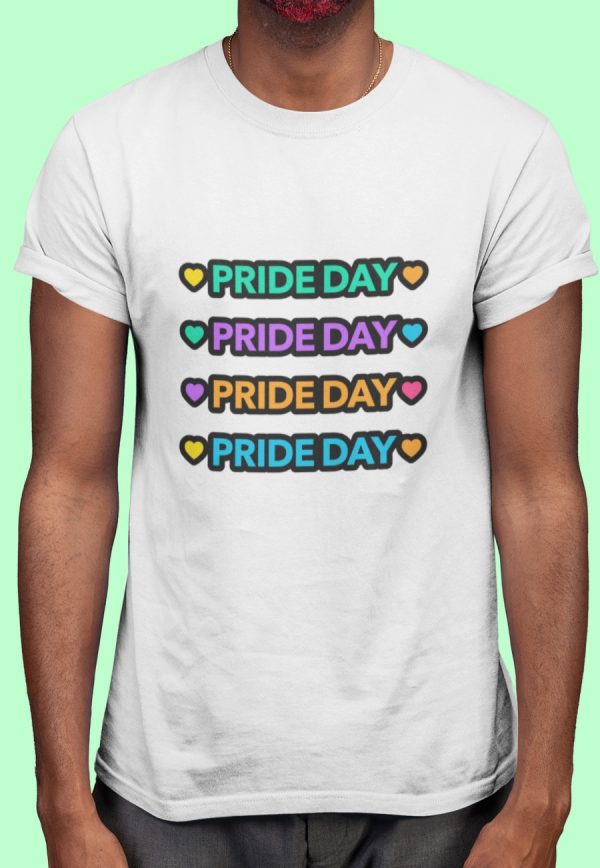 Pride day t-shirt with text design