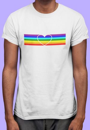 Rainbow heart tshirt with rainbow heart image
