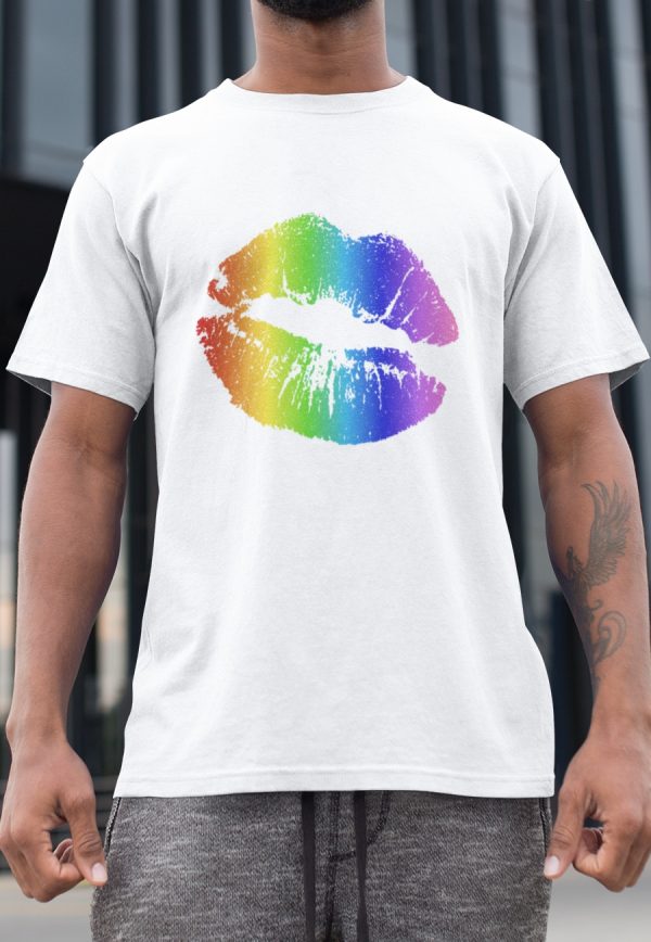 Rainbow Kiss Tshirt with rainbow mouth image