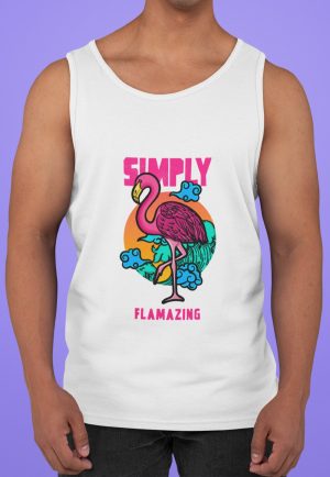 Simply Flamazing vest top with flamingo image