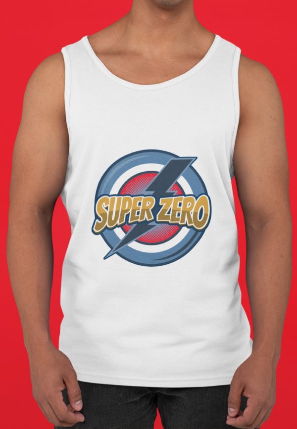 Super zero vest with text and comic theme