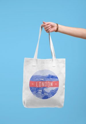 London Circle Tote Bag with image of london