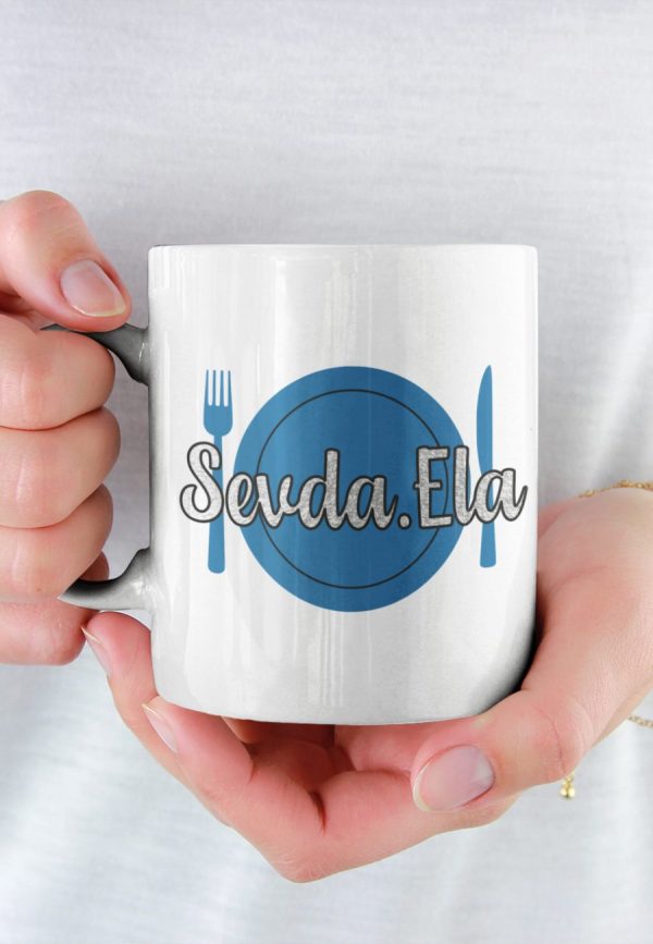 Mug featuring Sevda.Ela logo.