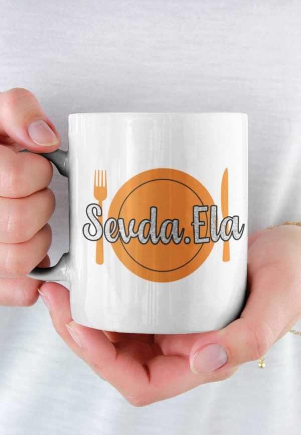 Mug featuring Sevda.Ela logo.