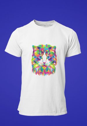 colourful cat t-shirt design