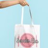 Tote bag featuring sevda.ela logo in pink.