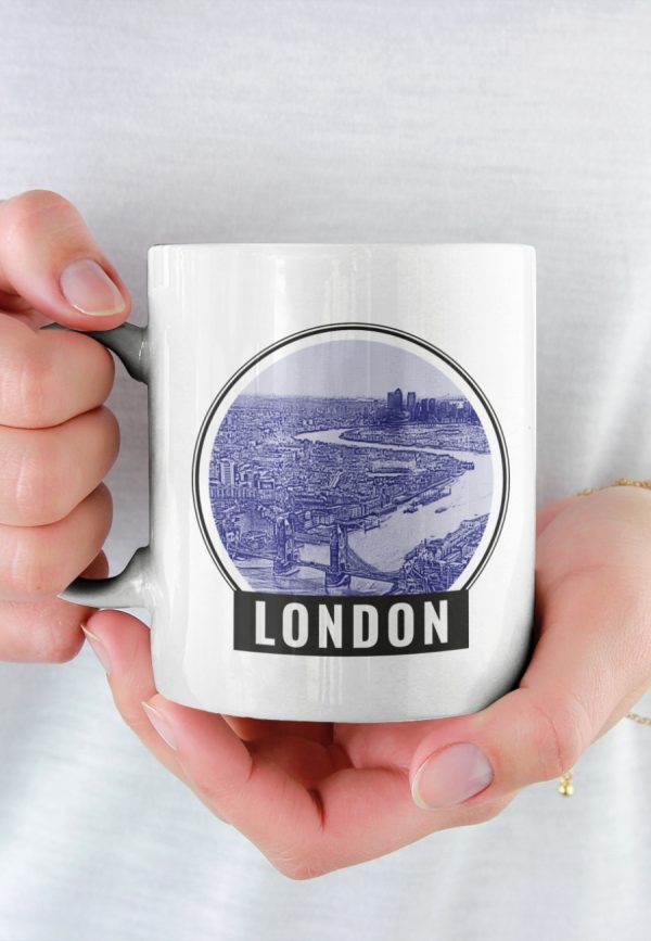 london mug design with image of london