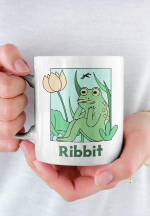 Ribbit text with frog image