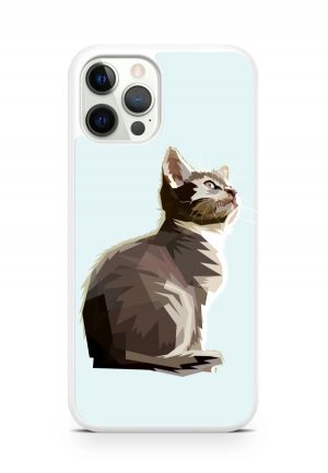 kitten phone case with geometric kitten image
