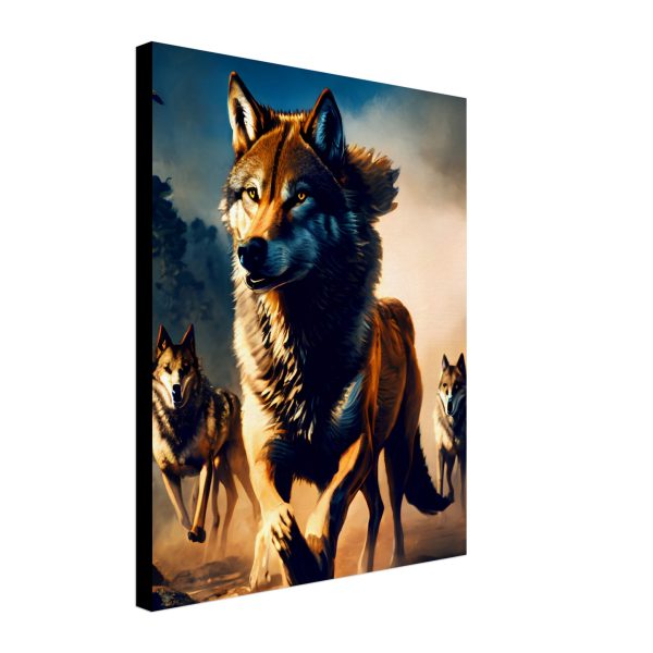 Wolf Pack running image on canvas