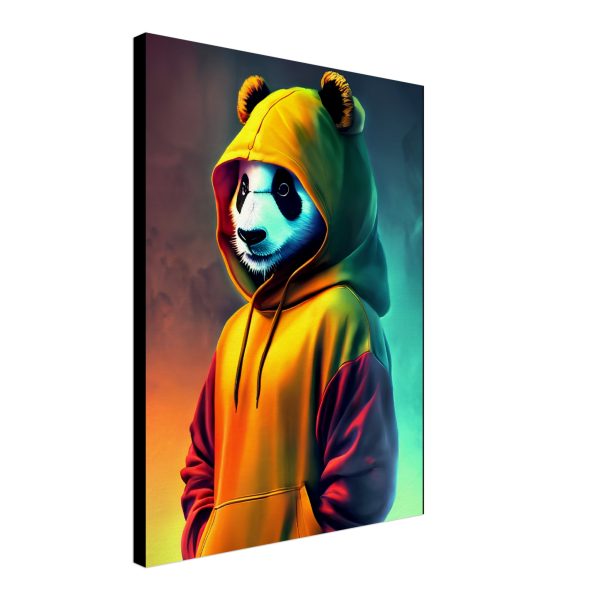 Panda wearing a hoody Canvas