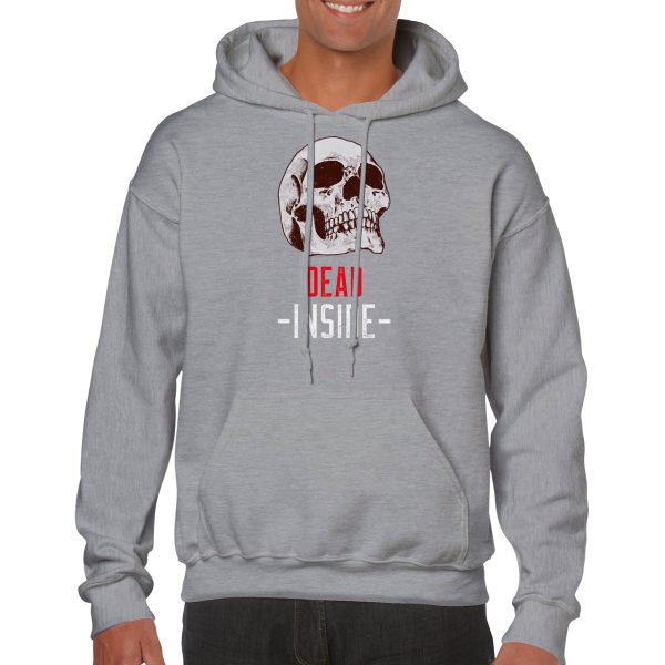 Hoodie with Skull printed on the front and "Dead Inside" text