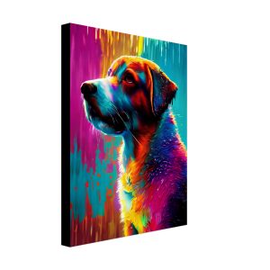 Colourful dog canvas print.