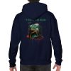 Hoodie with text reading "you can run" and a sci fi bounty hunter image.
