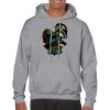 Hoodie with text reading "warm or cold" featuring sci fi bounty hunter image.