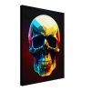 Skull art canvas. Colourful skull on a dark background.