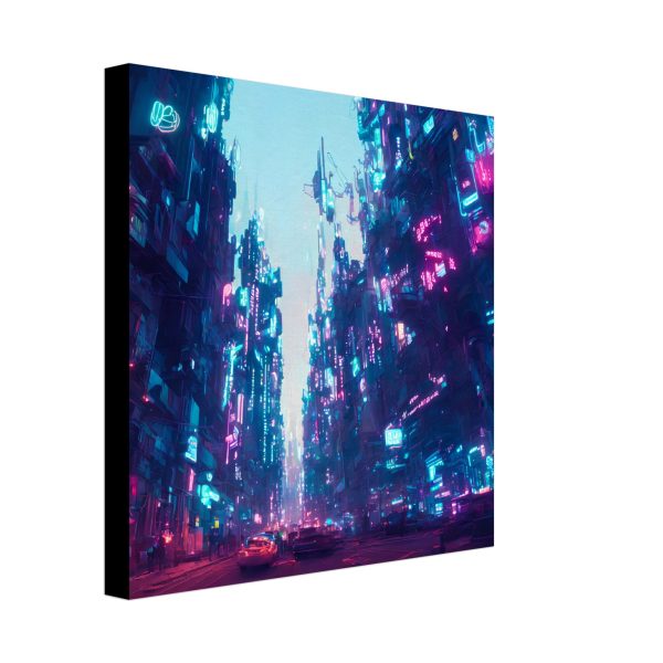 Neon City futuristic canvas