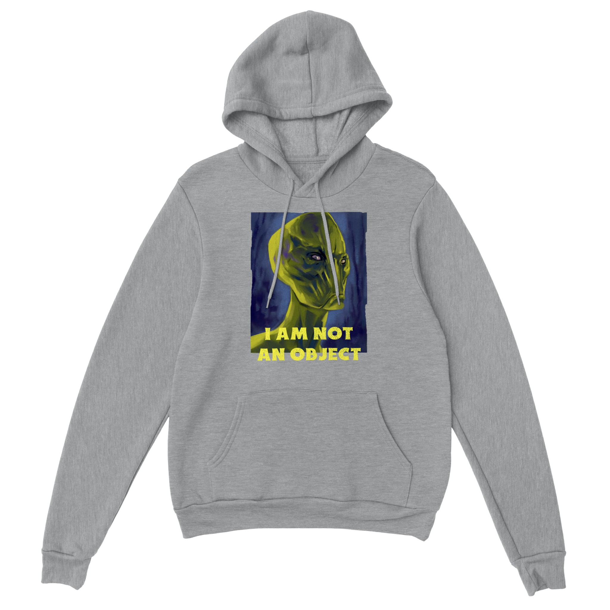 Not an object hoodie text with alien head image