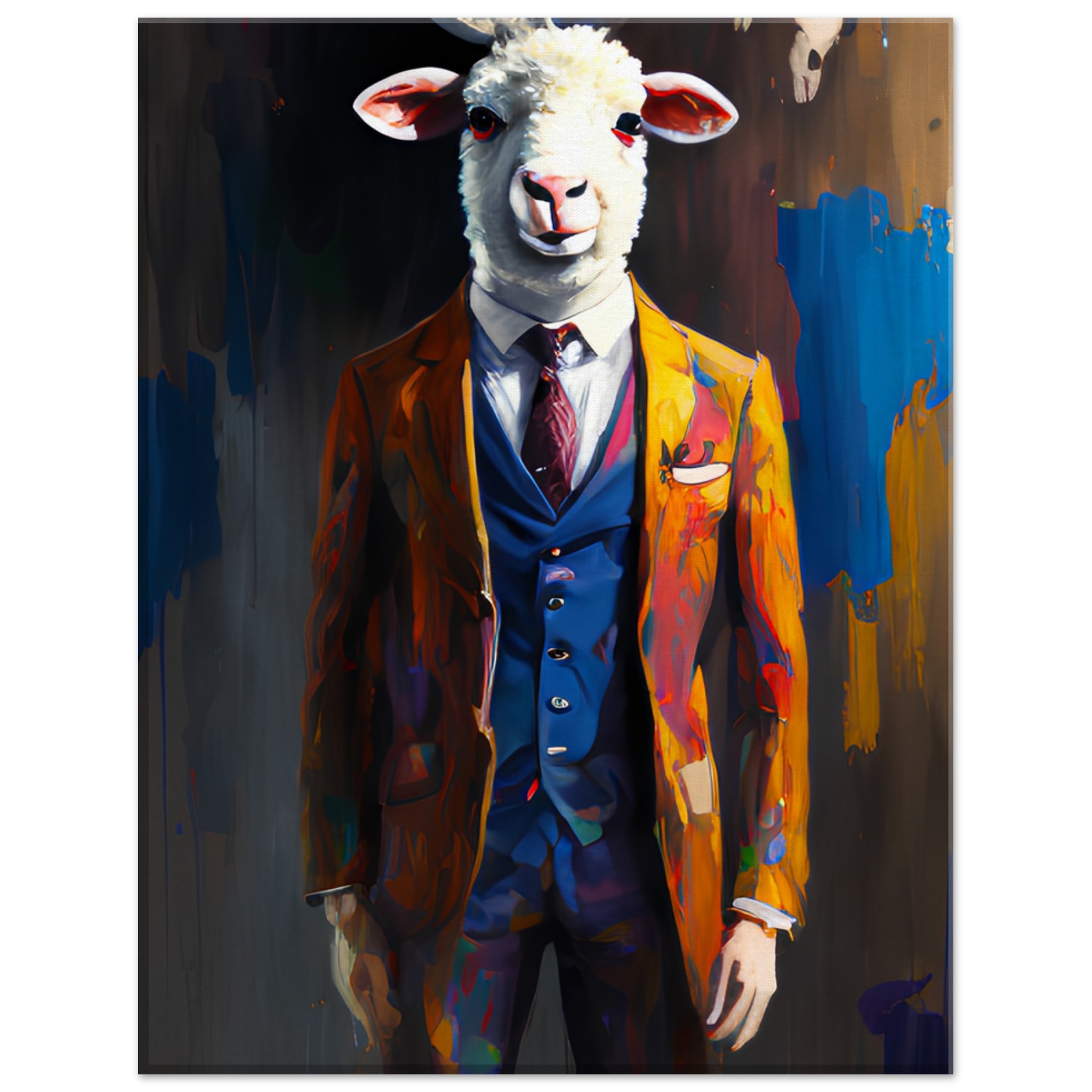 Sheep in a suit canvas art