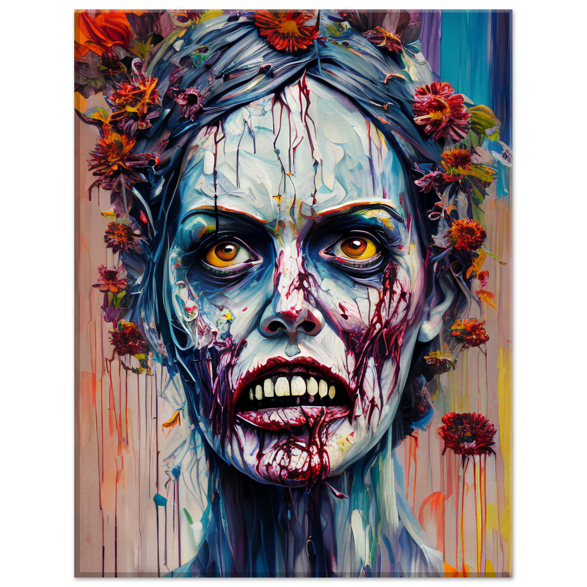 Canvas print of a zombie woman